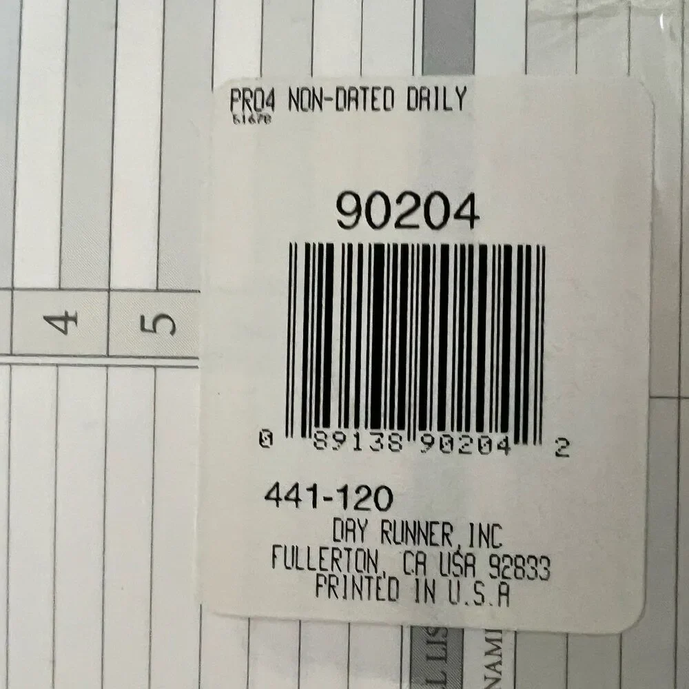 Day Runner 5.5x8.5 Refill Pages Daily Calendar Non Dated 6 ring dayrunner